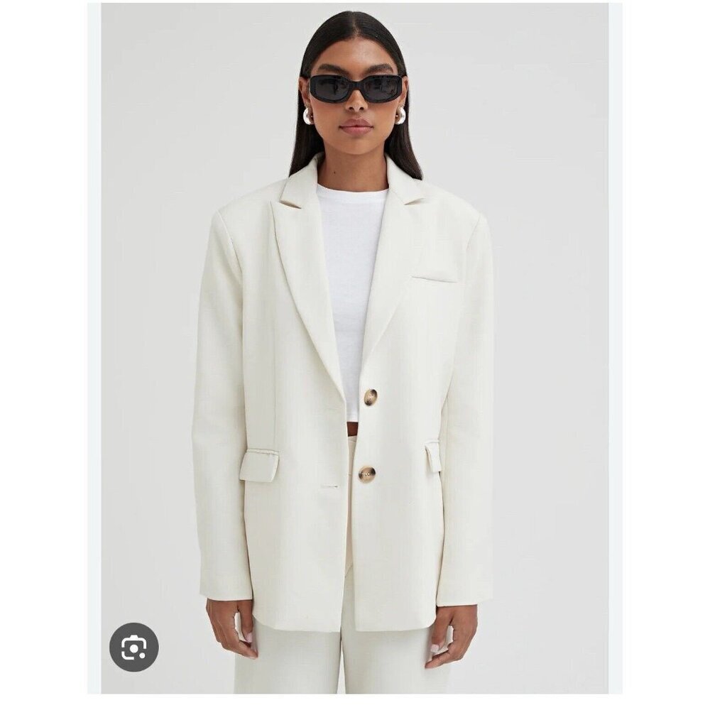 4th Reckless Tailored Oversized Blazer Jacket Off White Size Small